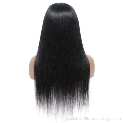 Wholesale Glueless Shiny 150 Density Remy Brazilian Human Hair Silky Straight Non Lace Front Cheap Lace Wig u Part